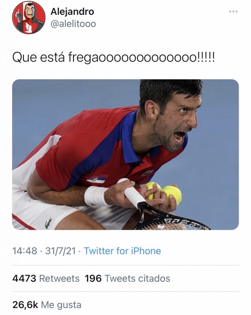 Tweet sobre Dojokovic