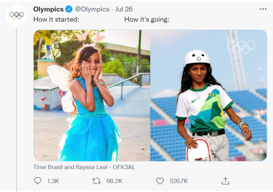 Rayssa Leal cuando se hizo viral y ahora, como competidora olímpica